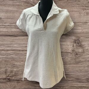 Calvin Klein Jeans Cream Polo Shirt Short Cuffed Sleeves Fitted